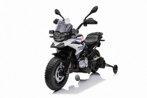 Motor BMW F850 GS na akumulator dla dzieci Biały + Kółka pomocnicze + Audio LED + Wolny Start + EVA Motor BMW F850 GS na akumulator dla dzieci Biały + Kółka pomocnicze + Audio LED + Wolny Start + EVA