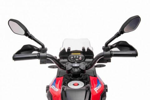 Motor BMW F850 GS na akumulator dla dzieci Czerwony + Kółka pomocnicze + Audio LED + Wolny Start + EVA Motor BMW F850 GS na akumulator dla dzieci Czerwony + Kółka pomocnicze + Audio LED + Wolny Start + EVA