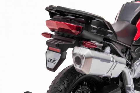 Motor BMW F850 GS na akumulator dla dzieci Czerwony + Kółka pomocnicze + Audio LED + Wolny Start + EVA Motor BMW F850 GS na akumulator dla dzieci Czerwony + Kółka pomocnicze + Audio LED + Wolny Start + EVA