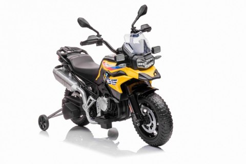 Motor BMW F850 GS na akumulator dla dzieci Żółty + Kółka pomocnicze + Audio LED + Wolny Start + EVA Motor BMW F850 GS na akumulator dla dzieci Żółty + Kółka pomocnicze + Audio LED + Wolny Start + EVA