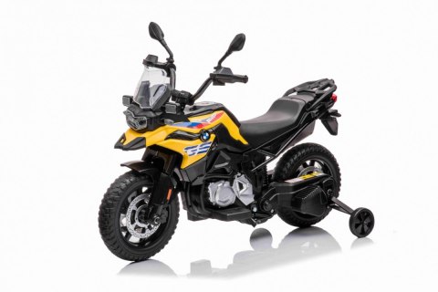 Motor BMW F850 GS na akumulator dla dzieci Żółty + Kółka pomocnicze + Audio LED + Wolny Start + EVA Motor BMW F850 GS na akumulator dla dzieci Żółty + Kółka pomocnicze + Audio LED + Wolny Start + EVA
