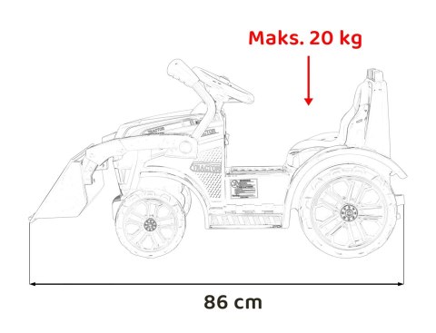 Traktor Spychacz G320 dla najmłodszych dzieci Czerwony + Ruchoma łyżka + Melodie + Klakson + Światła LED Traktor Spychacz G320 dla najmłodszych dzieci Czerwony + Ruchoma łyżka + Melodie + Klakson + Światła LED
